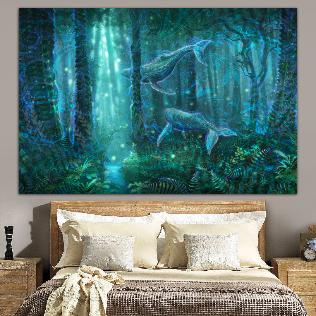 Forest Whales Dreaming Tapestry