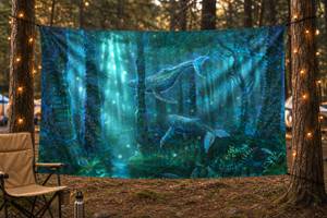 Forest Whales Dreaming Tapestry