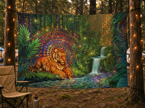 Tiger Glowm Tapestry