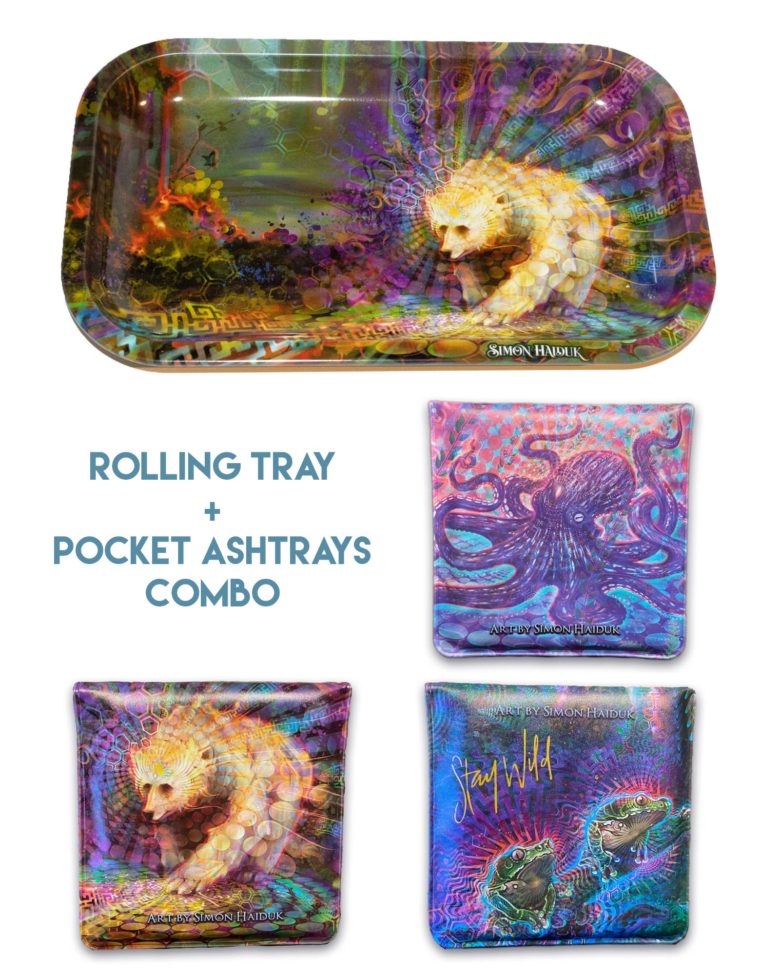 Rolling Tray + Pocket Ashtray Combo