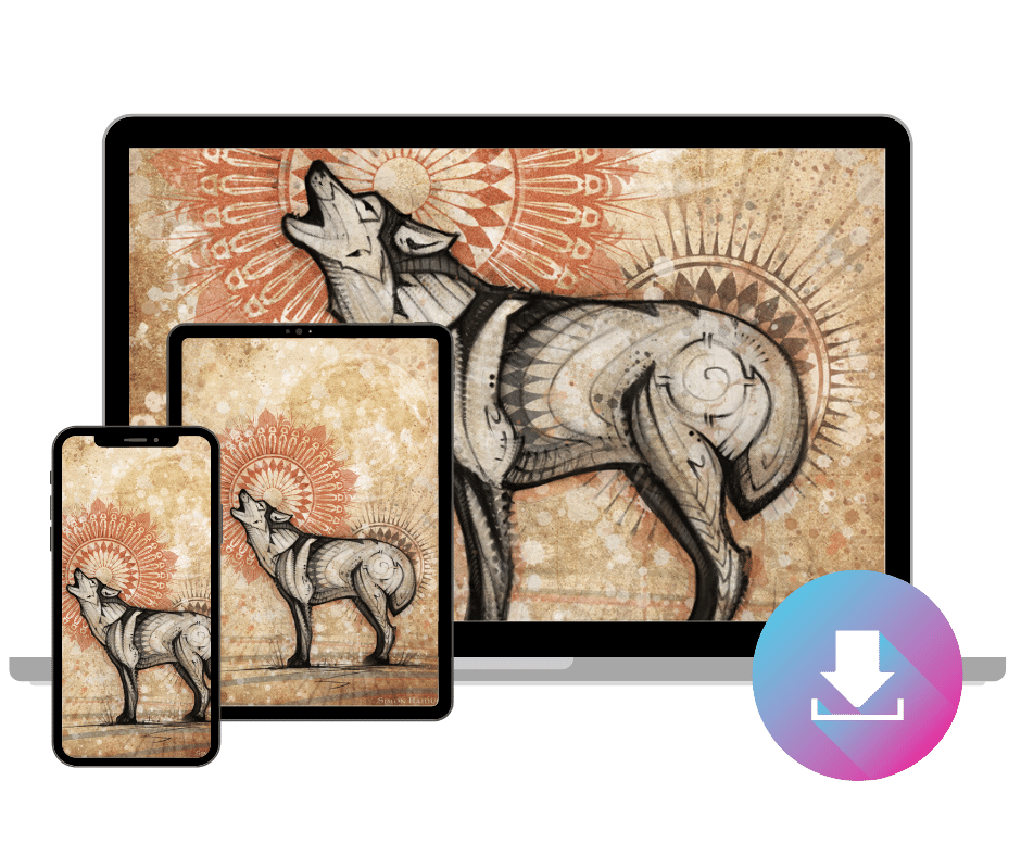 Wolf Totem - Digital Wallpaper